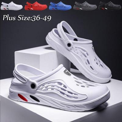 Summer Beach Shoes Men Breathable Sandals Casual Shoes Slippers Garden Shoes Plus Size Hole Shoes Flip Flop Leisure Outdoor Summer Sandals