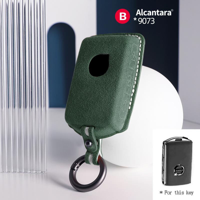 Interior Mouldings Alcantara For Volvo S90 S60 XC60 XC40 V60 V90 Car Key Case Holder Cover Shell Suede Keychain Remote Protector