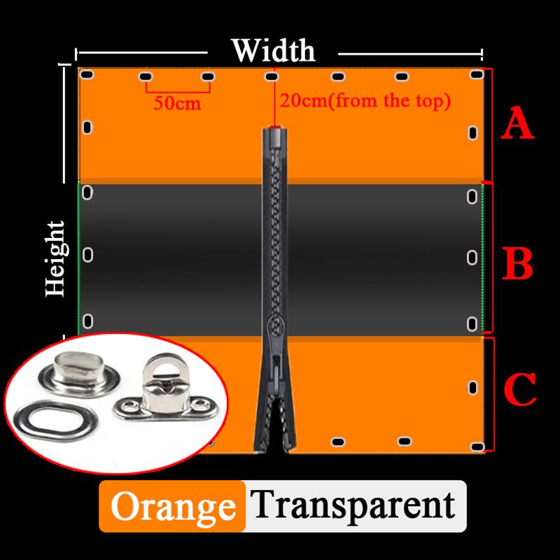 Customize Heavy Duty Zipper Tarpaulin with Twist Locks Outdoor Pergola See Though Tarp Door Curtain Gazebo Windproof Screen