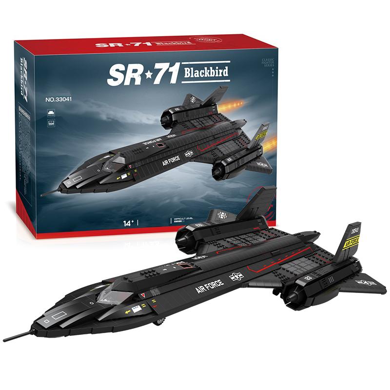 Non-Toxic Sr-71 Blackbird Fighter Building Blocks Air Force Reconnaissance Aircraft Plane Model Bricks Collection Display Kids Toys Gifts