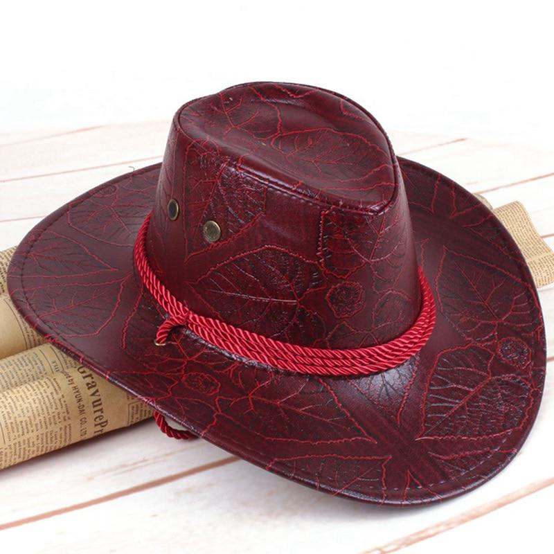 Buy Western Cowboy Hat PU Leather Wide 