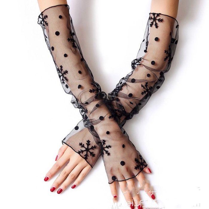 Mesh Ice Sleeves Women's Summer Lace Anti UV Thin Long Sleeve Cycling Gloves Driving Sunscreen Sleeves