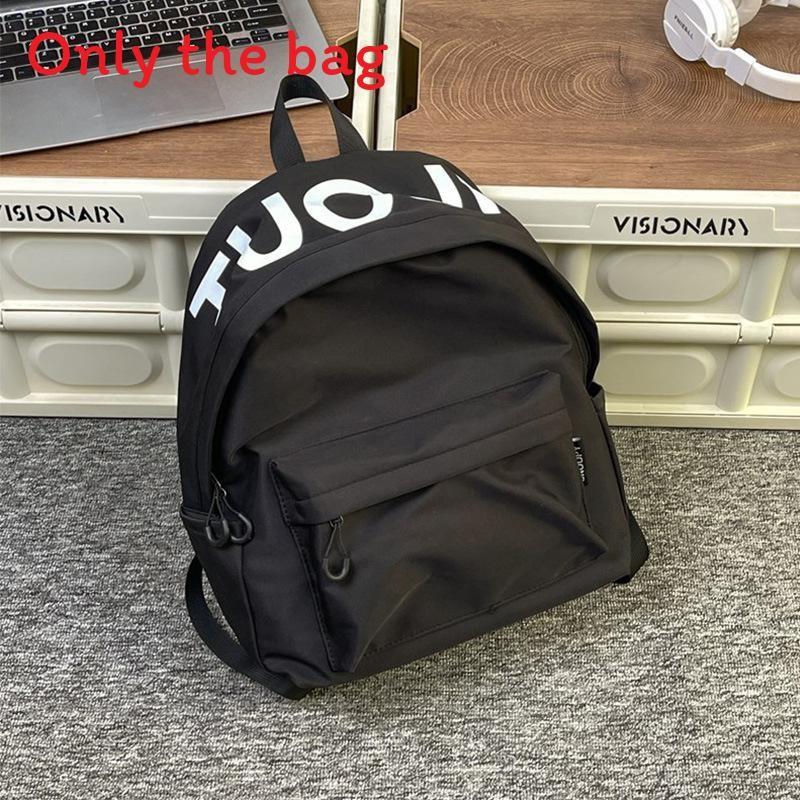 Solid Color Fashionable Letter Pattern Lightweight Neutral Backpack Outdoor For