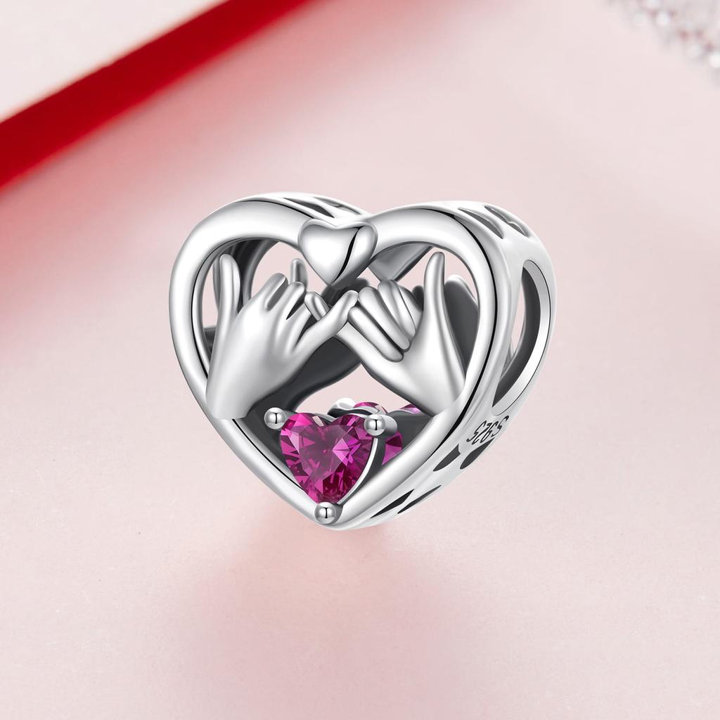 Silver Charm Clasped Hands Promise Beads Silver 925 Bead