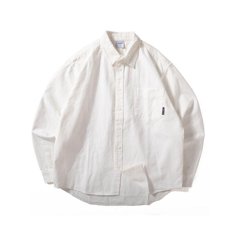 Men's Long-Sleeve Shirt 2025 Autumn Heavyweight American Retro Casual Loose Pure Cotton Cardigan Jacket