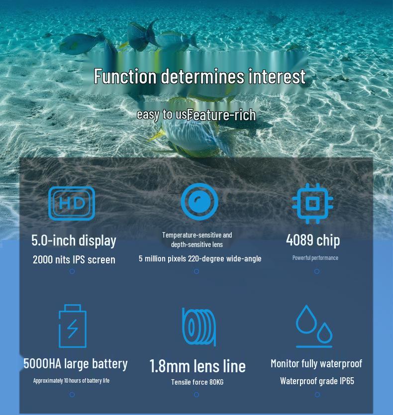 2025 Ultra HD Underwater Fish Finder with Night Vision Camera