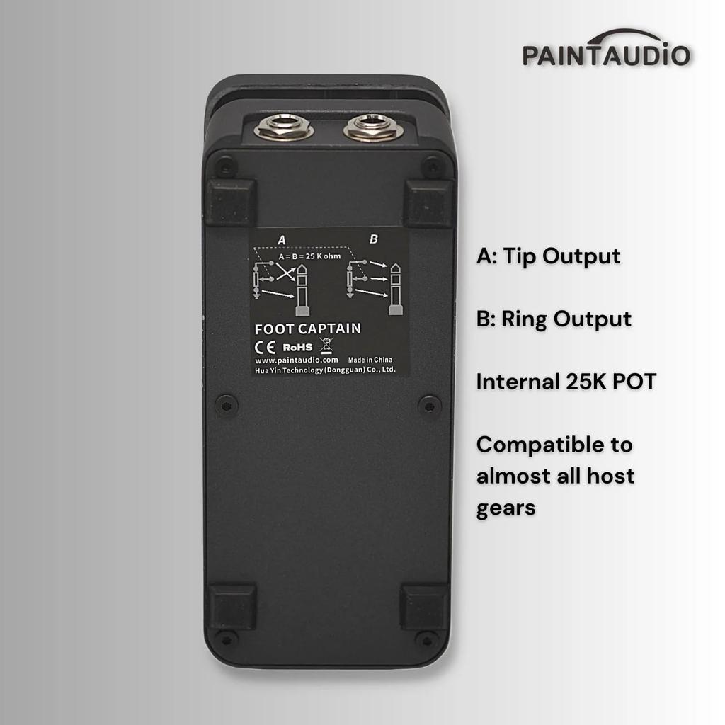 FOOT CAPTAIN Expression Pedal External Pedal Extension Pedal Double Output Compatible Center Tap Output MIDI Controller Control Shift Compatible