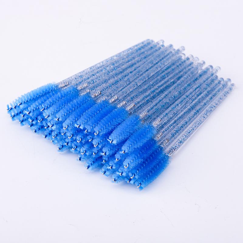 2024 Hot Sale Crystal Shine Eyelashes Mascara Brushes Private Logo Diamond Eyelashes Nylon Fan Brush Make-Up Tool