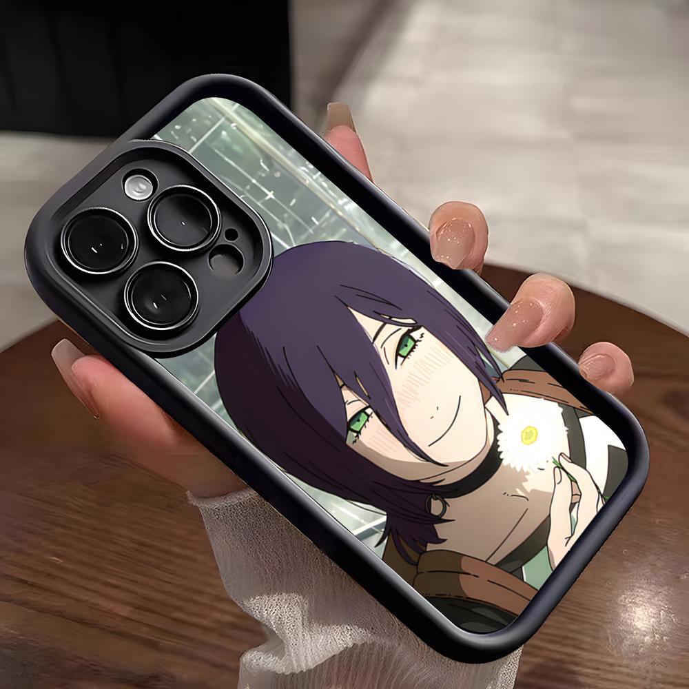 Reze Chainsaw Anime Phone Case For IPhone 17 Pro Max 15 Pro 16 14 Plus 12 13 Mini 11 Pro Shockproof Soft Cover