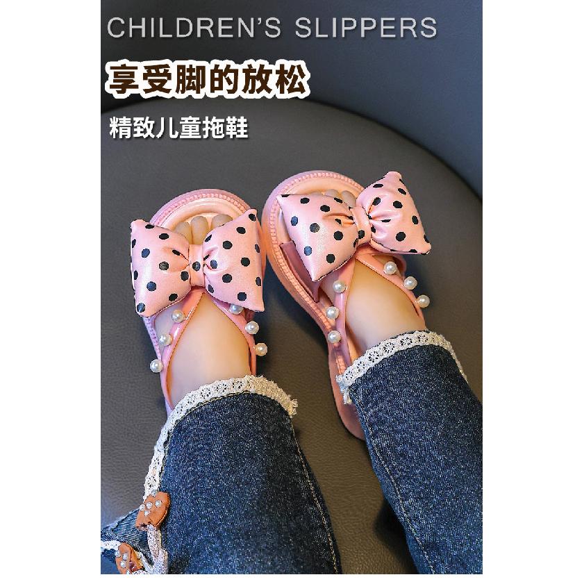 Girls' Summer Slippers for Toddlers, Indoor Non-Slip Home Slippers for Girls, Children's Bowknot Parent-Child Sandals, New Model