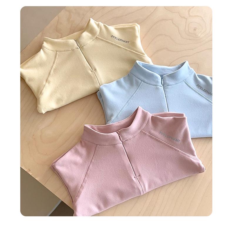 Children's 2025 Spring/Autumn Boys' Solid Round Neck Sweatshirt & Girls' Fashionable Korean-Style Shirt