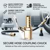 Tire Inflator Adapter with Locking Clip for Car Air Pump Brass Quick Connect Chuck