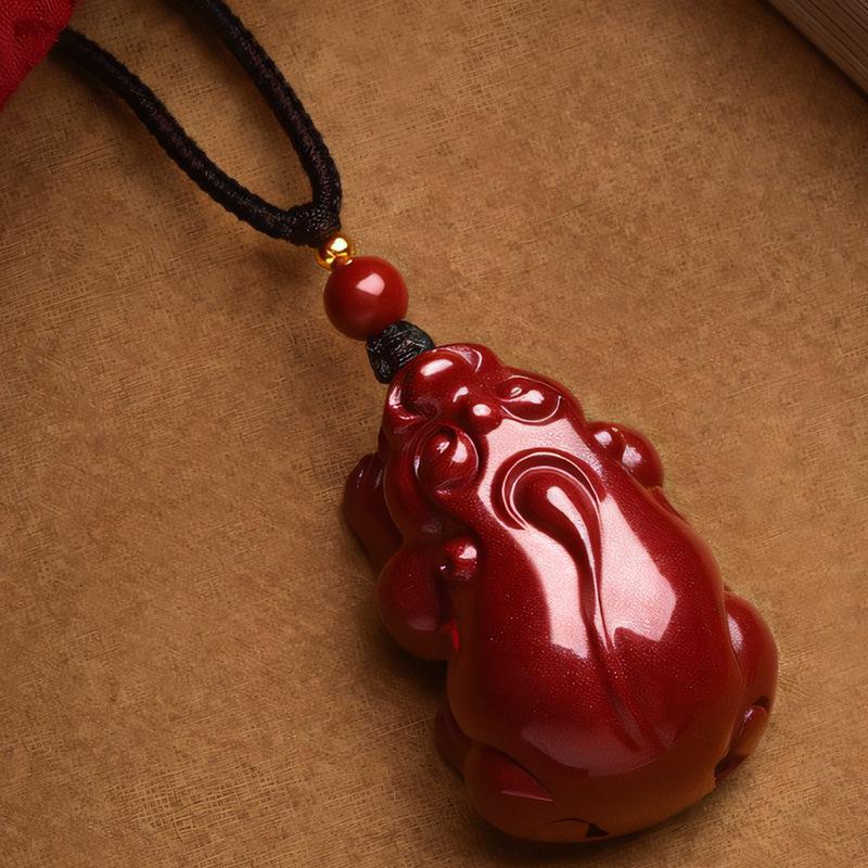 Оригинальный кулон Пи Сю из киновари, фиолетового и золотого песка для мужчин и женщин