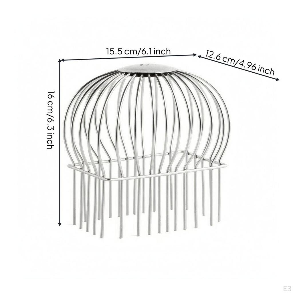 Stainless Steel Drain Guard DomeShaped Wire Cage Slotted Grid Square Downspout Strainer