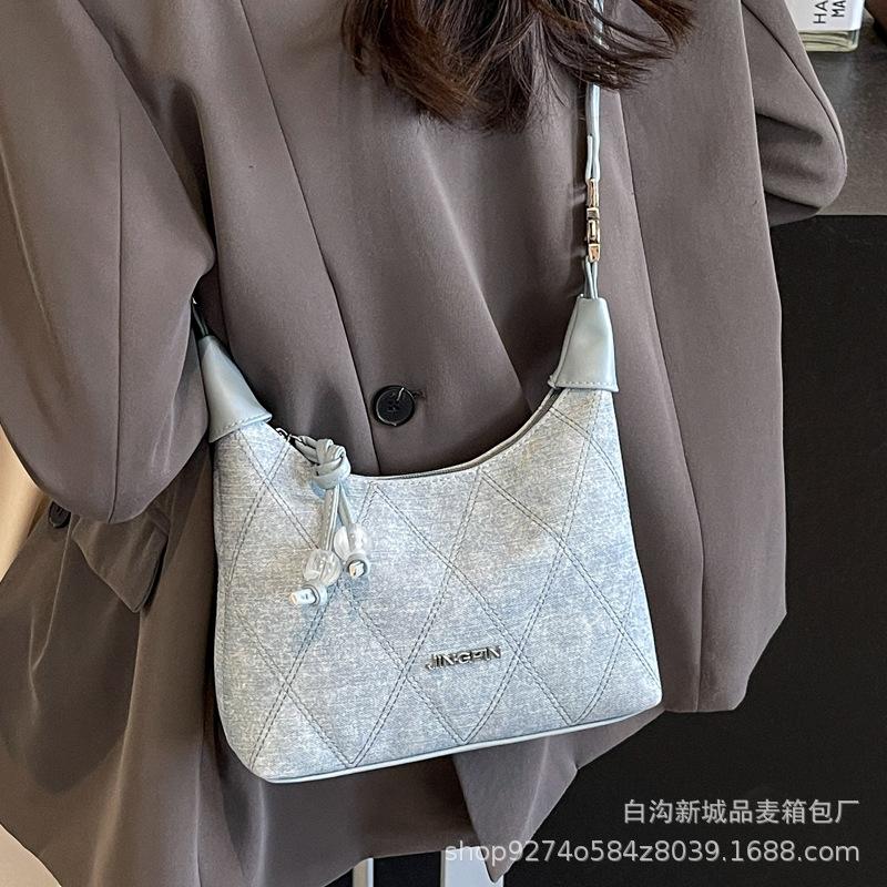 This year's popular handbag women's 2025 new trendy shoulder bag foreign denim crossbody bag