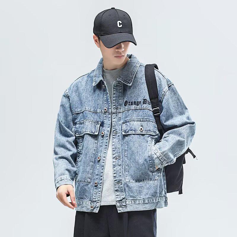 Men s Light Denim Workwear Jacket - Spring/Fall 2025, American Style Lapel, Handsome & Sophisticated. M