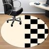 1pc Checkerboard Pattern Office Round Area Rug, Indoor Mat Suitable ForOffice, Under Office Chairs Bedroom Living Room Home Decor, Room Decot244