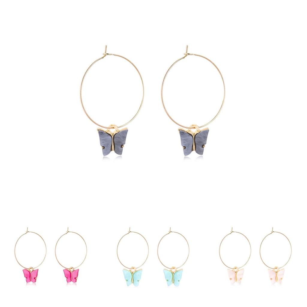 Elegant Women's Butterfly Earrings Alloy Material Popular Fashion Accessory