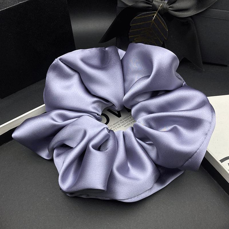 Elegant Purple Satin Scrunchie – Large High-End Hair Tie for Ponytails & Buns (2026)