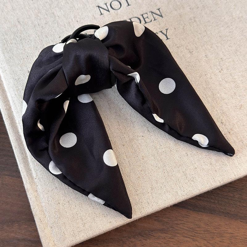 

New Polka Dots Bow Hair Claw Clips Ribbon Shark Clip Sweet Cute Women Hair Accessories Daily Headwear