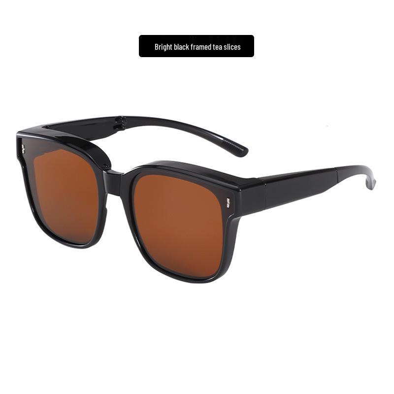 Foldable Polarized Over-Glasses Driving Sunglasses for Men with Myopia