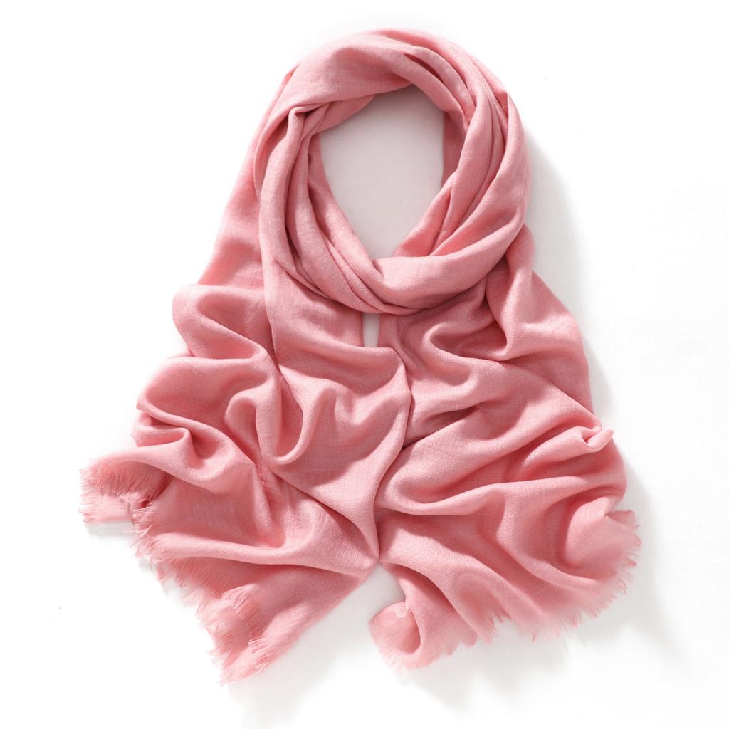 New Ultra-thin Fiber Solid Color Macaron Scarf Women's Winter Fashion Cotton and Linen Shawl Fringed Warm
