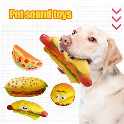 Jouet couineur pour chien Jouets à mâcher en vinyle avec son intégré Burger réaliste, Frites,