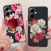 For Infinix Smart 20 4G Case New Fashion Flower Pattern Soft Black Silicone Phone Cover For Infinix Smart 20 Bumper Smart20 Para