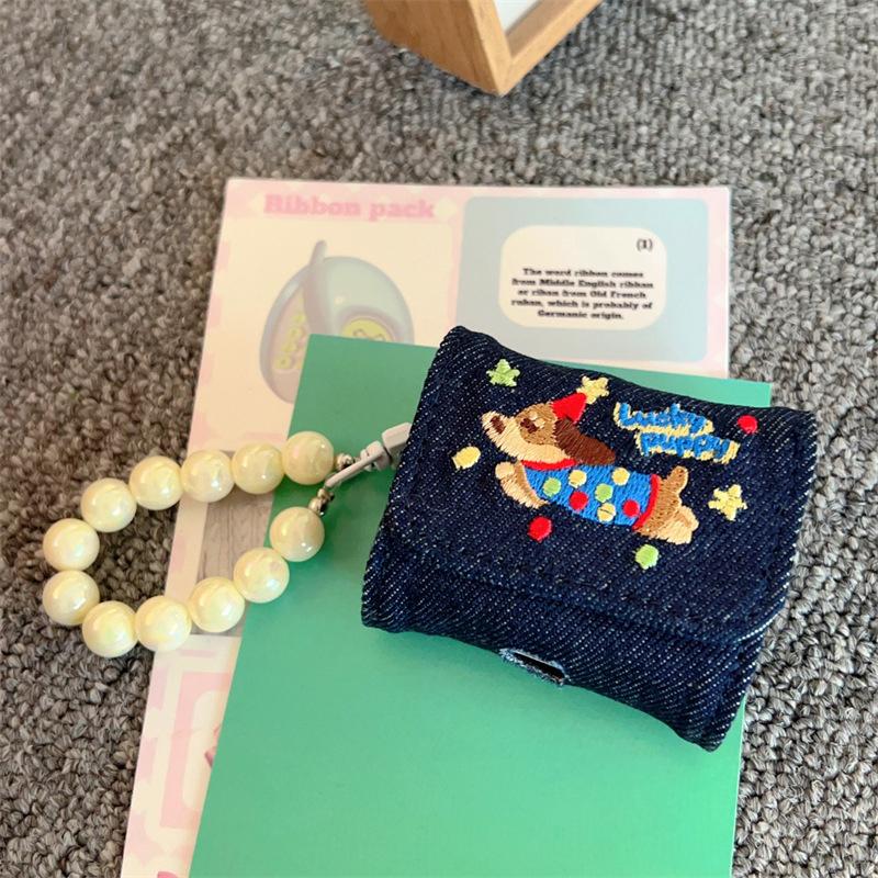 Cute Denim Earphone Bag Case For Earphone Protector Cover Headset Box Cases Wireless Bluetooth Earphone Accessories