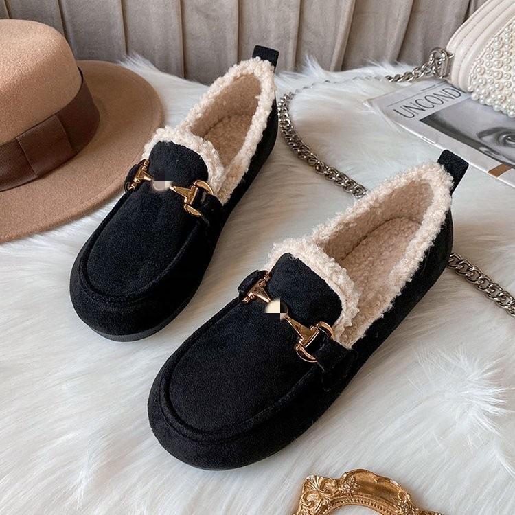 Winter verdickte Baumwollschuhe neue Retro-Außenschuhe weiche Sohle rutschfest lässig faul Plüsch warm flauschige Schuhe