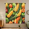 Piece Set High Definition Digital Printed Curtainsmulticolor Seasonal Vegetables Harvest Style Curtainhome Decoration Curtain Made Of Polyester