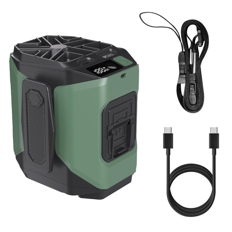 New 10000mAh Waist Fan with Power Bank & Flashlight - High Speed Portable Fan USB Rechargeable for Hiking Running Outdoor