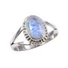 Natural Rainbow Moonstone Gemstone 925 Solid Sterling Silver Ring Size 7.5 S9b91