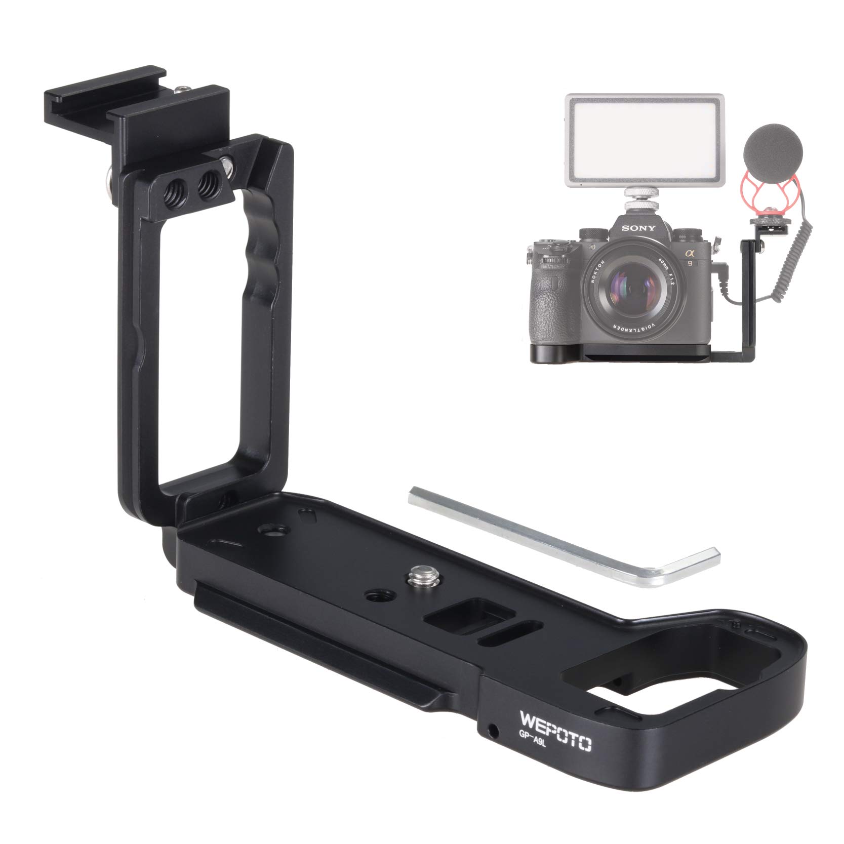 

WEPOTO Hand Grip L Bracket Metal WR-A9L for Sony A9 A7III A7RIII A7M3 (ILCE-7RM3 A7R Mark III)