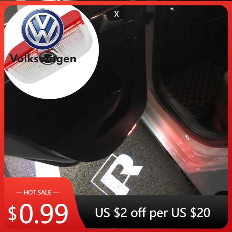 OPQ1 2026 Hot VOLKSWAGEN Car Door Welcome Lights for VOLKSWAGEN VW R LINE Rline Golf Tiguan Touran Touareg EOS Jetta Passat T-ROC LED