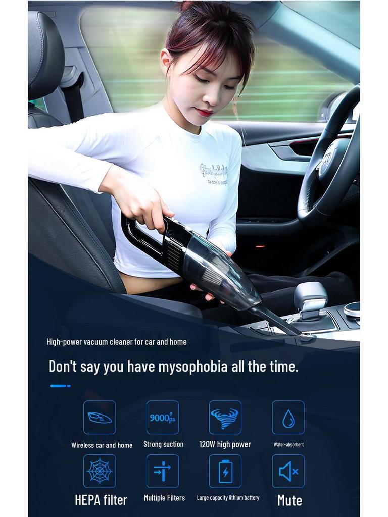 Portable Handheld Car Vacuum Cleaner - Wireless, High Power, Strong Suction