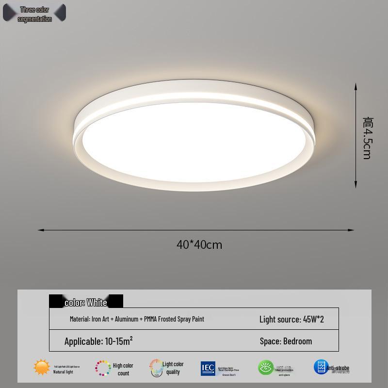LED Full Spectrum Ceiling Light - Modern Minimalist Design for Living, Dining, and Bedroom Spaces