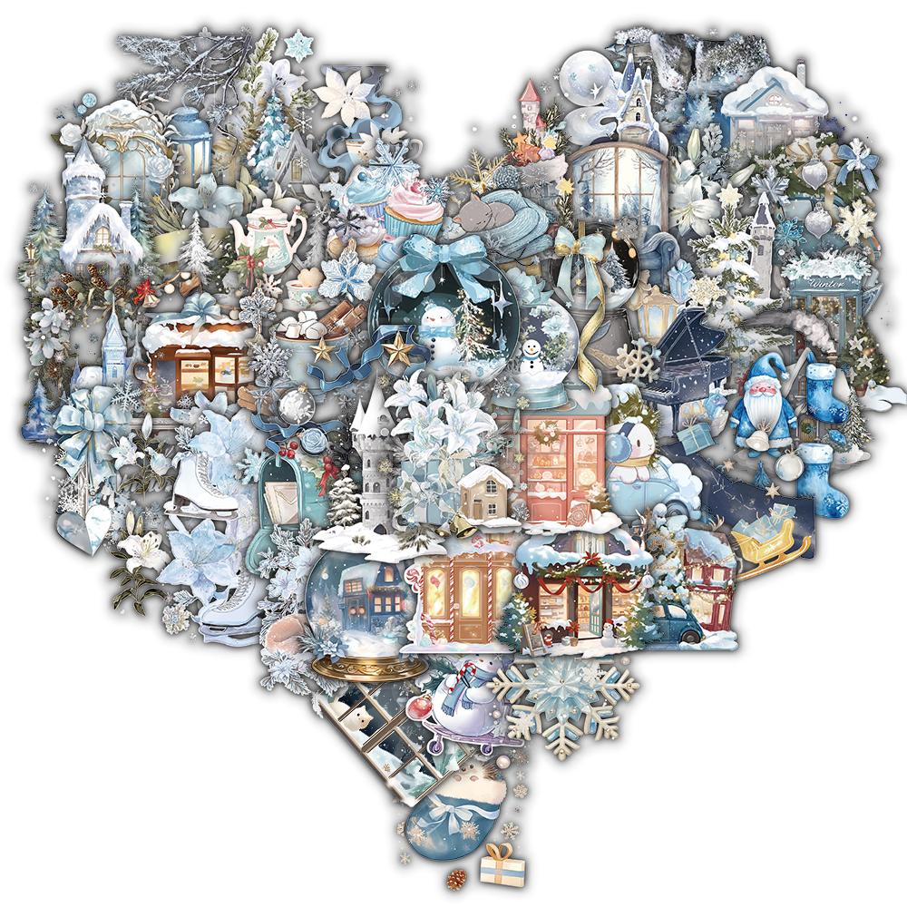 

50PCS Exquisite Winter Watercolor Stickers Harajuku Stationery Creation Laptop Phone Aesthetic Bicycle Luggage Notebook Sticker