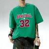 Fashionable summer men's muscle training Gothic letter print micro elastic breathable round neck T-shirt outdoor casual top