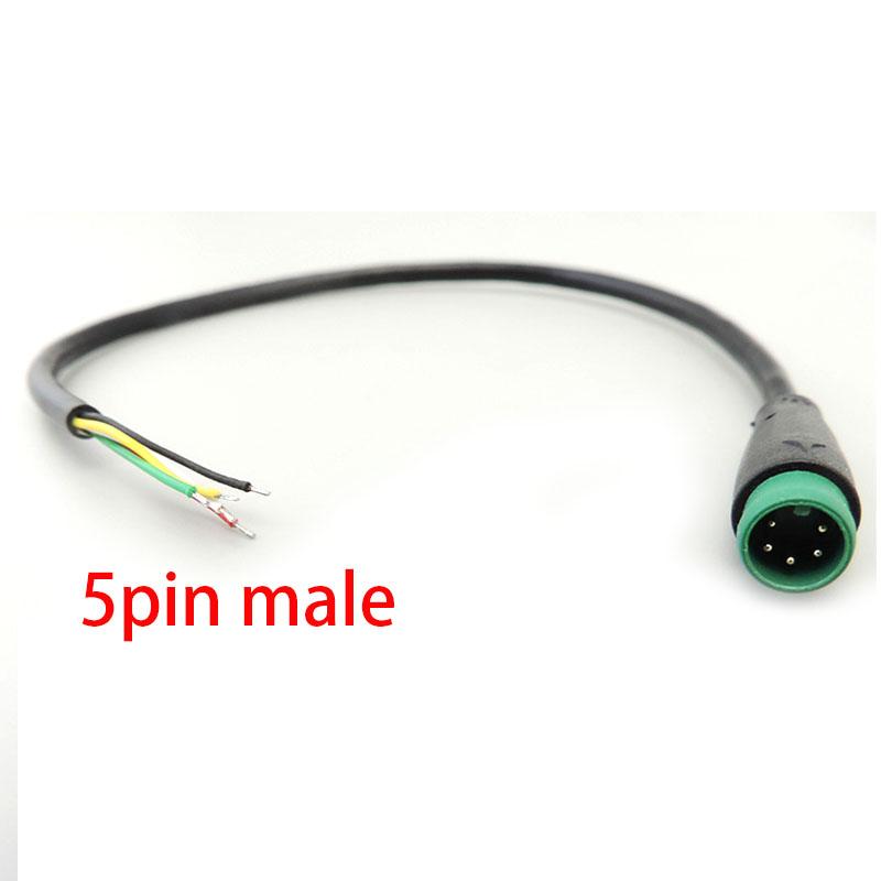 Ebike Accessories Optional Cable Waterproof Connector Display Pin Base Connector 2/3/4/5/6Pin Cable Extension Cord