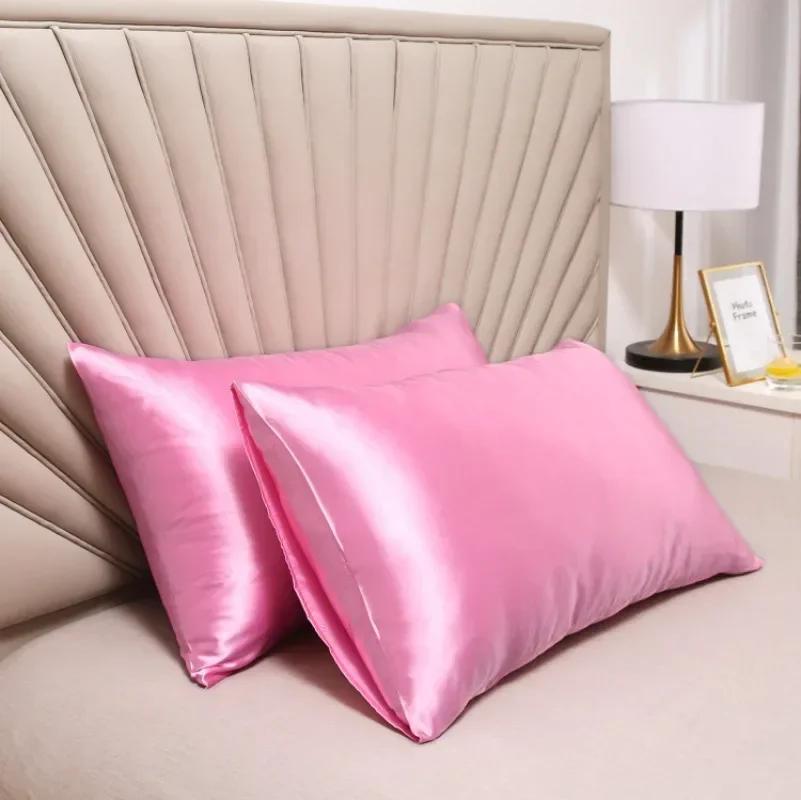 1 Pair 100% Silk Pillowcase Pillow Cover Silky Satin Hair Beauty Pillowcase Comfortable Pillow Case Home Decor Pillow Covers