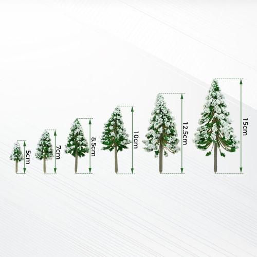 Yetaha Miniature Pine Trees, Snowy, Model Trees, Railway Model, Architectural Model Materials, Miniature Garden Scenery Collection, Set of 12, 5-15cm
