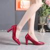 Versatile Temperament Shallow Single Shoes 2026 Spring and Summer New Pointed Toe High Heels Block Heel Women's Shoes