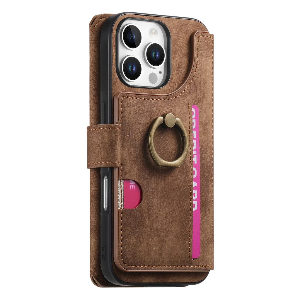 3-in-1 Luxury Leather Wallet Case for iPhone XS/11/12/13/14/15/16/17 w/ Stand, Shockproof, RFID, Multi-Slot & Zipper