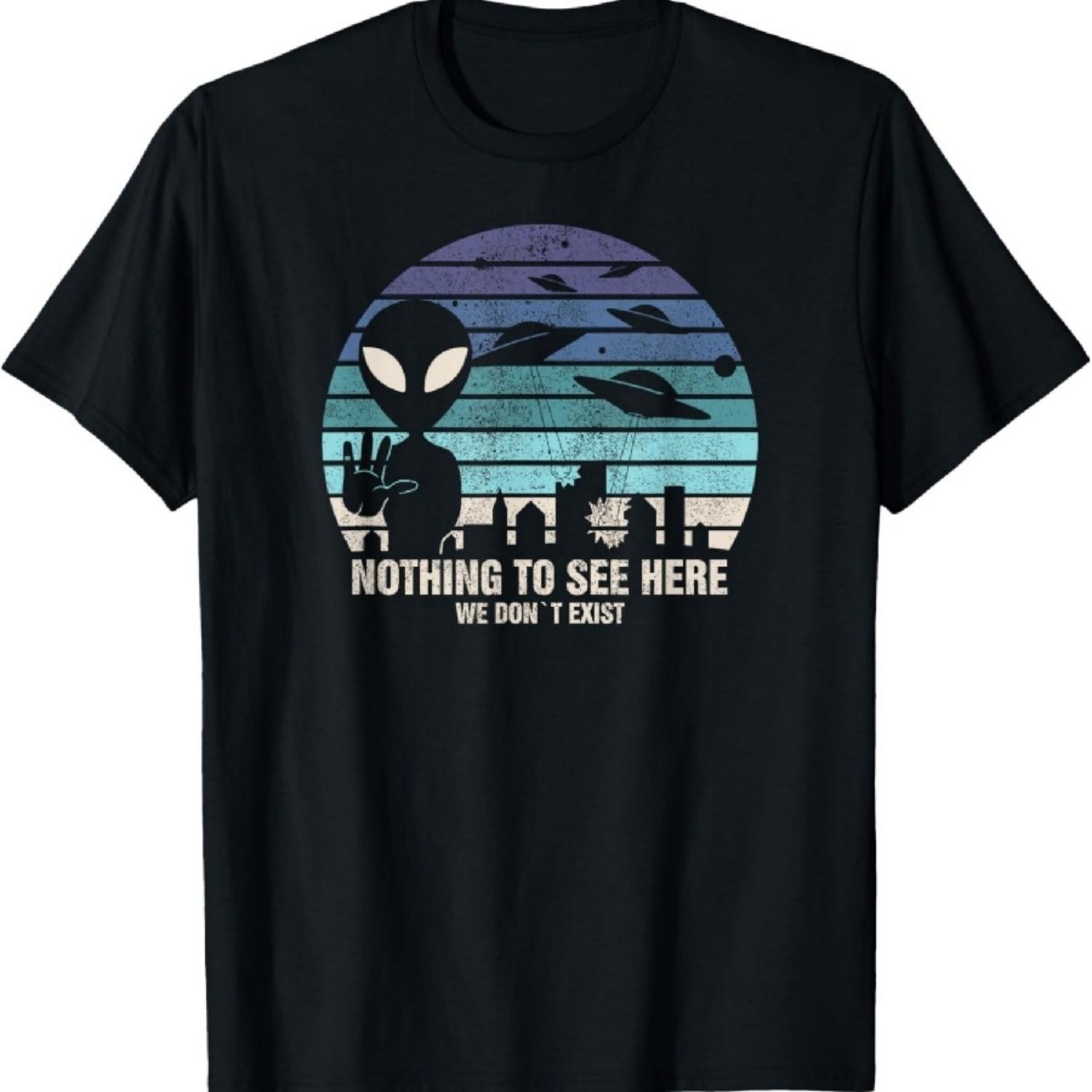 

Aliens Nothing To See Here T-Shirt I UFO Alien Roswell T-Shirt XXXXXL чорний