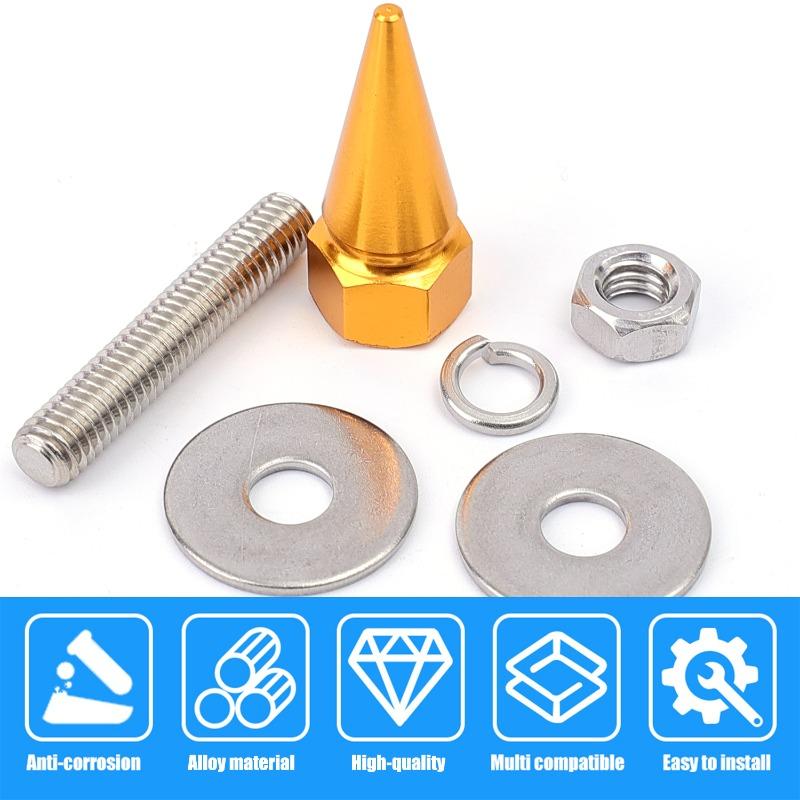 1-4PCS M6 Threaded Tip Screws Aluminium Alloy Car Styling License Plate Bolts for Fender Washer Bolt Engine Bay Kit Accessories