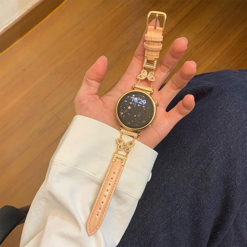 Crocodile Pattern Leather Strap with Butterfly Buckle for Huawei GT5/4, GT6, Xiaomi 89Pro Watches Compatible with Xiaomi 8Pro, 9Pro