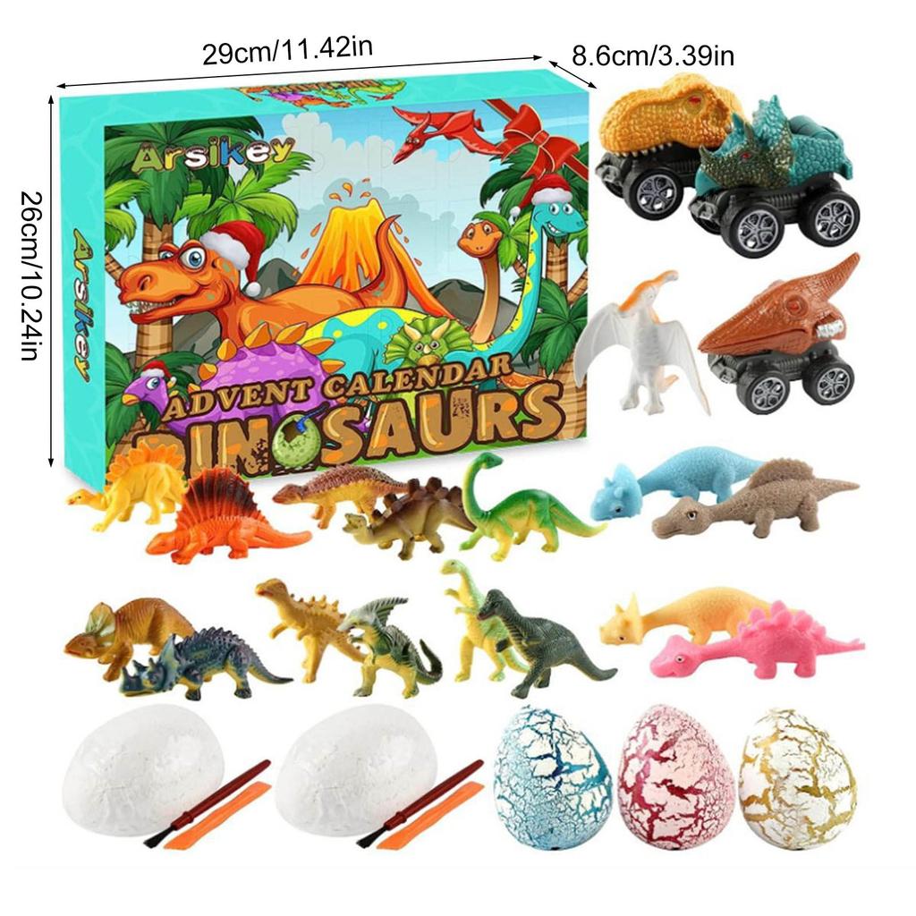 Kids Dinosaur Advents Calendar 24 Day Countdowns To Christmas Feature Surprise Toy Figures For Children