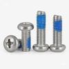304 Stainless Steel Phillips Round Head Screw with Blue Pre-applied Threadlocker - Anti-loosening, Anti-vibration, M23456