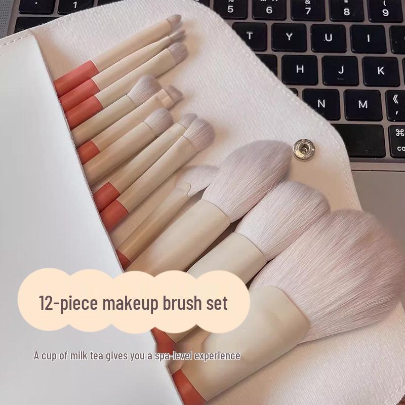 Holiday 12-Piece Makeup Brush Set: Powder, Eyeshadow, Foundation & Concealer Brushes with Soft Bristles